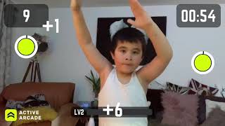 Trying the Active arcade apps # good excercise for family