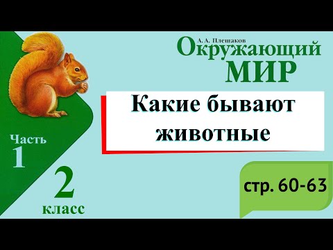 Какие бывают животные. Окружающий мир. 2 класс, 1 часть. Учебник А. Плешаков стр. 60-63