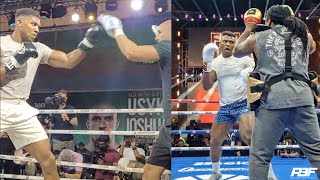 ANTHONY JOSHUA VS FRANCIS NGANNOU SIDE-BY-SIDE TRAINING FOOTAGE COMPARISON - WHO WINS?