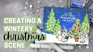 Creating a Wintery Christmas Scene - Honey Bee Stamps