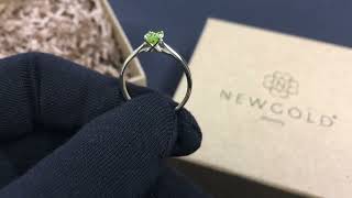 !Кольцо 098946 из желтого золота 585 пробы с хризолитом