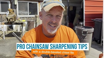 How to Square File a Chainsaw Chain with a Double-Beveled Chisel File | Pro Chainsaw Sharpening Tips