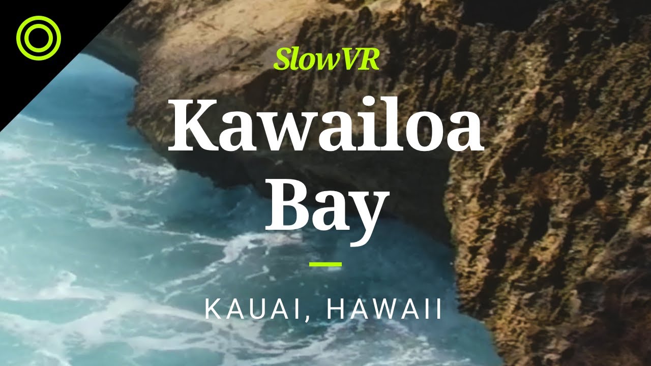 Waves Crashing at Kawailoa Bay - Kauai, Hawaii, USA [Slow VR 5K 360° Video & Sound]
