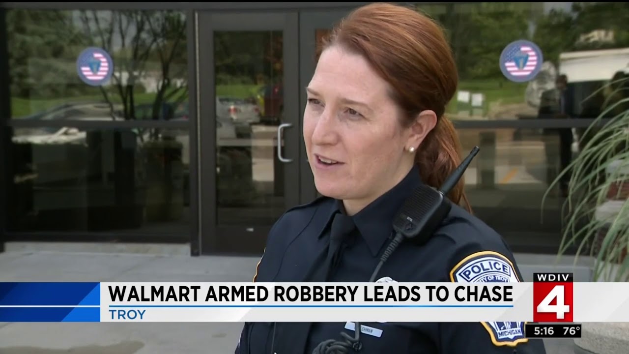 Walmart armed robbery leads to police chase in Troy - YouTube