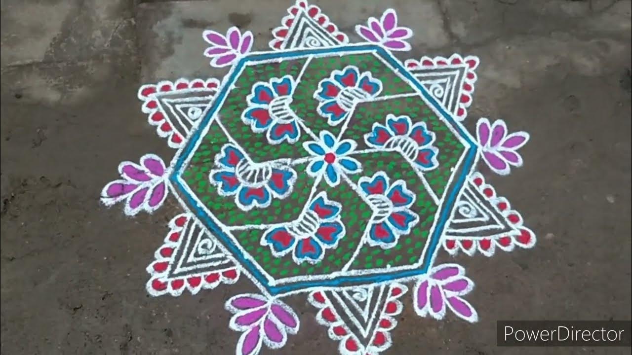2 Easy padi kolam 6 kutty kolangal easy rangoli daily rangoli Dot ...