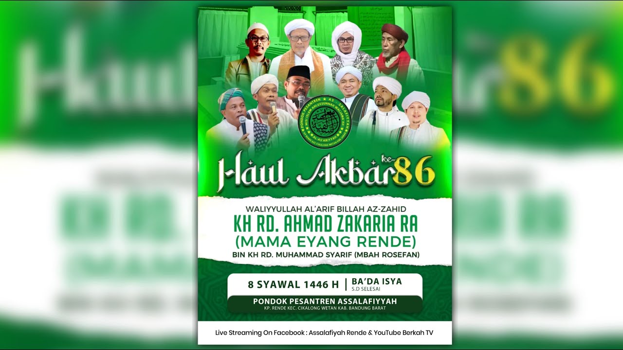 🔴LIVE HAUL AKBAR MAMA EYANG RENDE YANG KE 86 | PONPES AS-SALAFIYAH RENDE | 07 APRIL 2024 | BERKAH TV