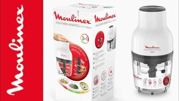 MOULINEX  Moulinette Essential : mini hachoir électrique pour émincer,  hacher et mixer sans effort 