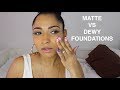 Matte finish VS Dewy foundation with Maybelline Fit Me