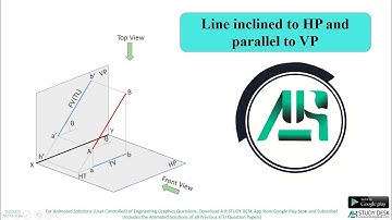 Projections of Lines 04 - Line Inclined to HP and Parallel  to VP | Engg. Graphics | A R STUDY DESK