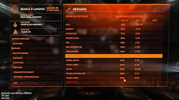 EliteDangerous Beta 3.90 - Bug in Repair Screen