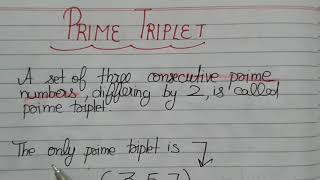 Lecture 6 - PRIME TRIPLET