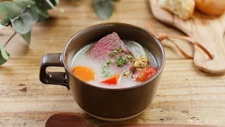 【365日のパンとスープ】牛肉のメープル煮込みスープ
