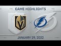 NHL Highlights | Golden Knights vs. Lightning - Jan 29, 2022