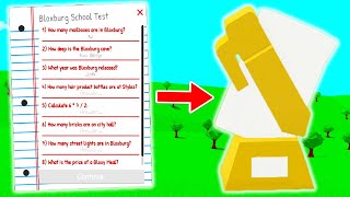 How To PASS The TEST And Get The Bloxburg SCHOOL Trophy!