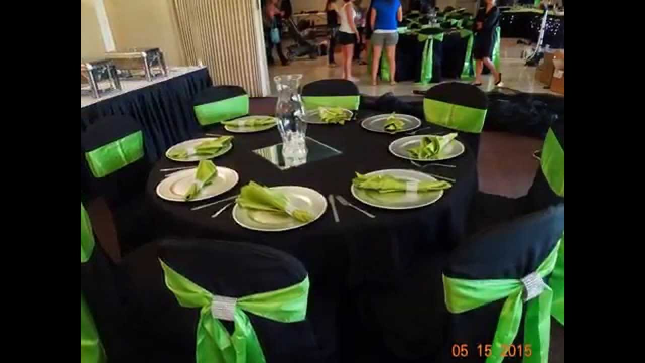 black and lime green wedding - YouTube