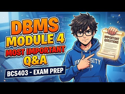 DBMS BCS403 Module 4 SUPER IMPORTANT Questions & Answers 💯 | VTU 4th Sem CSE  Solved + Pass Package 