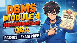 DBMS BCS403 Module 4 SUPER IMPORTANT Questions & Answers 💯 | VTU 4th Sem CSE  Solved + Pass Package 