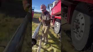 One Man Loading of Drill Pipe Into Steel Casing for DR Drilling 💧Chad Grignon, Skowhegan, Maine