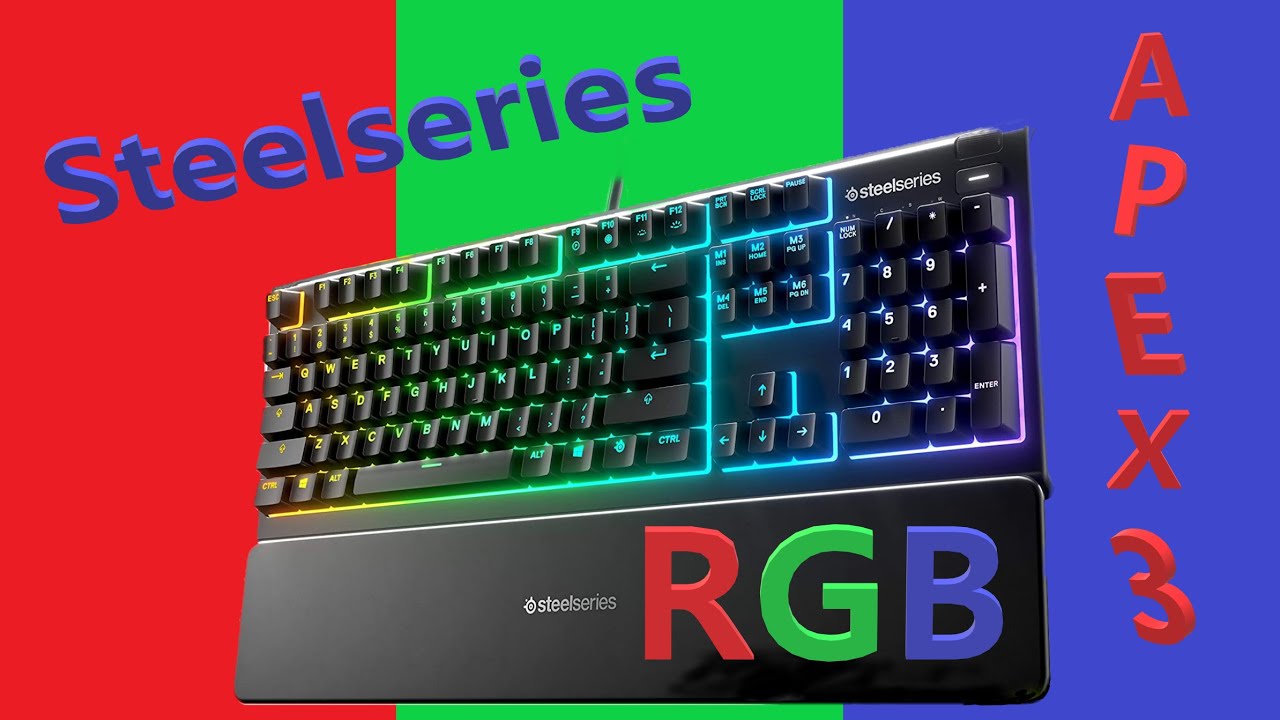Steelseries APEX 3 RGB KEYBOARD: Unbox, Setup, and Review. w/cool color  display montage 