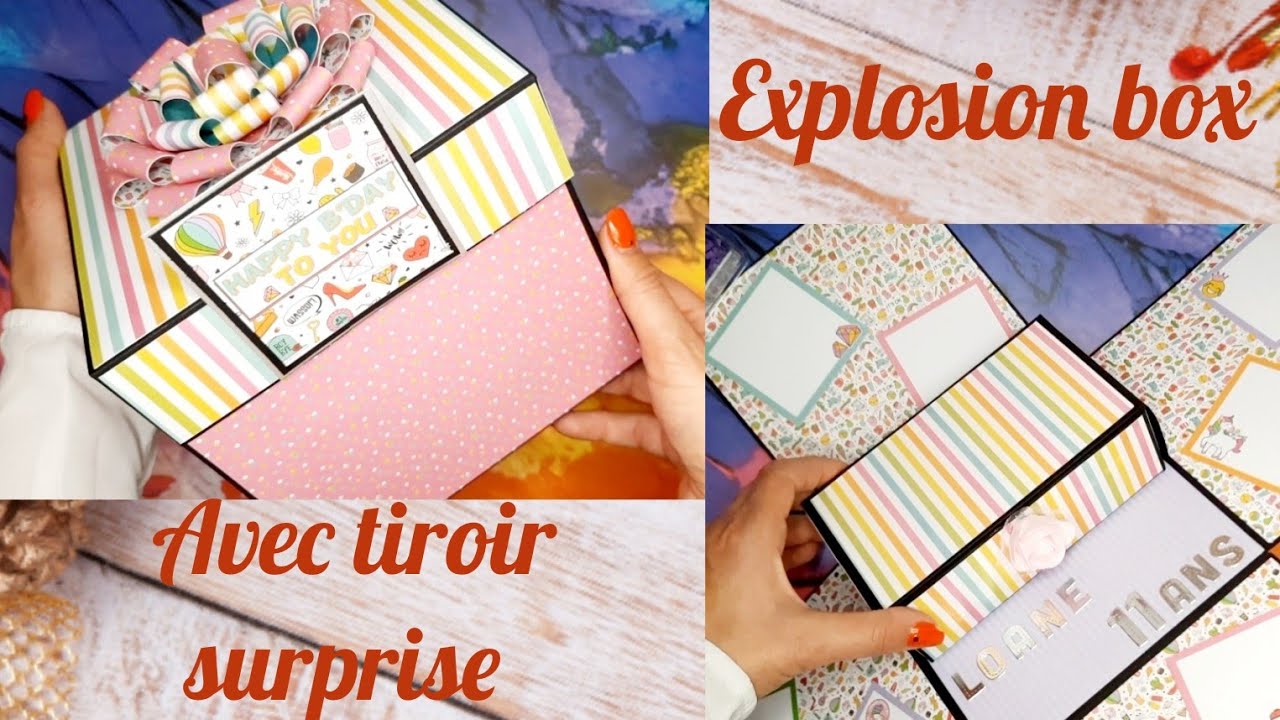 TUTO boîte à explosion anniversaire 🎊🎉🎊🎊#scrapbooking #tuto #scrapbook  