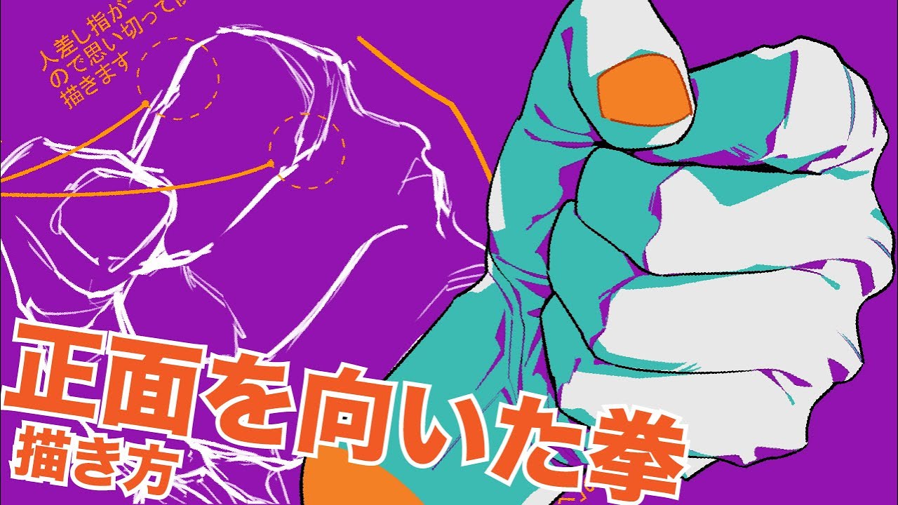 イラスト講座 サンダート流 物語る手の描き方 12 正面を向いた拳 Youtube