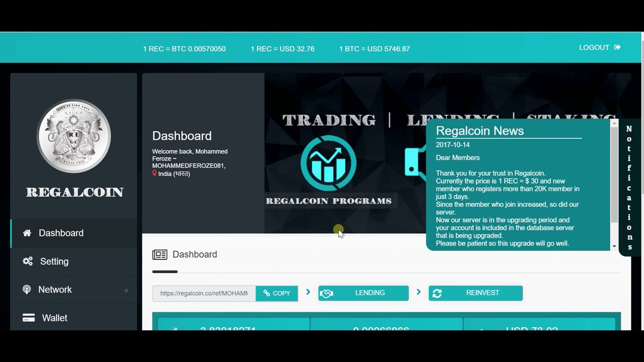 NEW FEATURE ADDED IN REGAL COIN | KEEPING PROMISES REC TO 150 $ IN ANOTHER 3 MONTHS