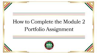 How to Complete the Module 2 Portfolio Assignment