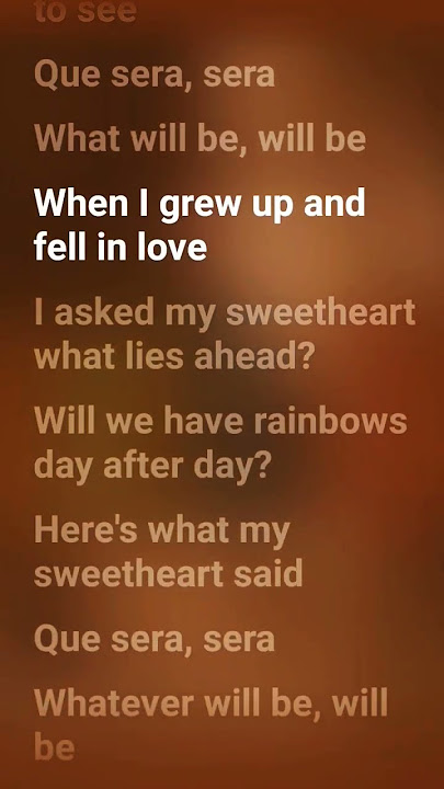 Doris Day-Whatever will be, will be(Que sera, sera)(lyrics) #dorisday #whatever #queserasera #lyrics