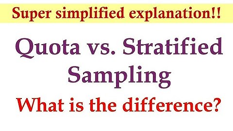 Difference Between Quota  and Stratified Sampling