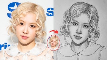 Draw BLACKPINK Rose with One Pencil ✨ Beginner