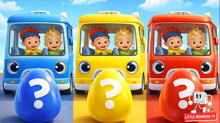Wheels On The Colorful Bus 🚌 - Learn Colors with SURPRISE - Kids Songs and Nursery Rhymes