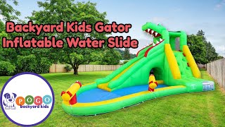 Backyard Kids Gator Inflatable Water Slide Pogo Bounce House
