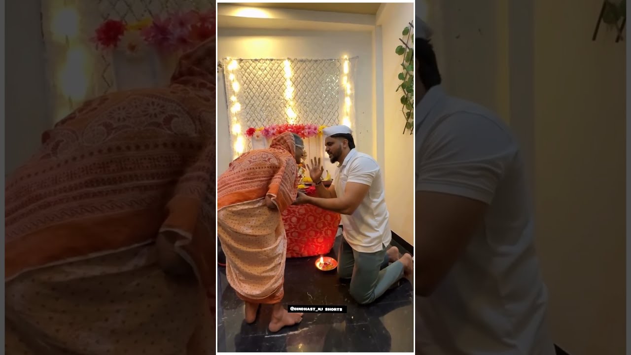 "आतुरतेने वाट पाहिलेला क्षण! बाप्पाच्या आगमनात आजींनी नातवाला ओळखलं ❤️#aaji #bappa #ganpati2025