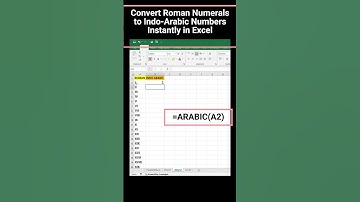 Convert Roman Numerals to Indo-Arabic Numbers Instantly in Excel | ARABIC Function Explained