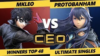 CEO 2019 SSBU - FOX MVG | MkLeo (Joker) Vs. ProtoBanham (Lucina) Smash Ultimate Tournament W Top 48