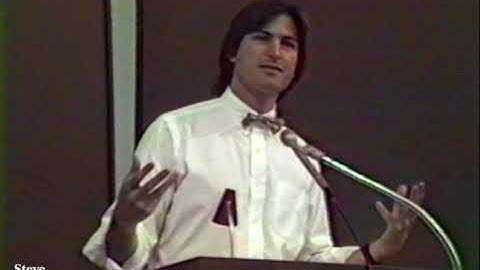 A 28-year-old Steve Jobs gives a talk at the 1983 International Design Conference in Aspen