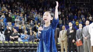 #MaleaEmma singing National Anthem at UCLA Men Basketball