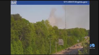 Hampton firefighters battling landfill fire, smoke seen from I-64