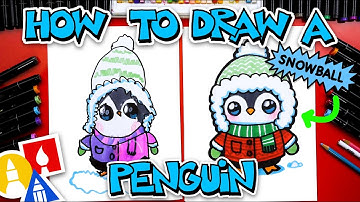 How To Draw A Winter Penguin (Snowball The Penguin)