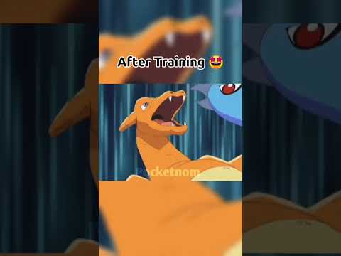 Ash Charizard before VS after Training | Ash Charizard Then VS Now #shorts #viral