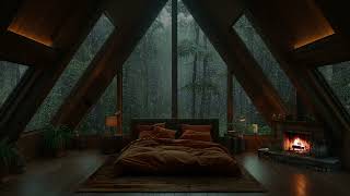 Cozy Rain and Fireplace by the Window| Relaxing Sounds for Deep Sleep and Stress Relief