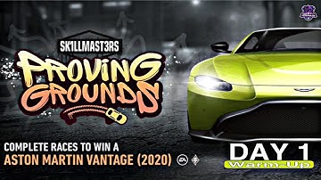 NFS NO LIMITS | DAY 1 - WINNING + TIPS - ASTON MARTIN VANTAGE (2020) | PROVING GROUNDS EVENT