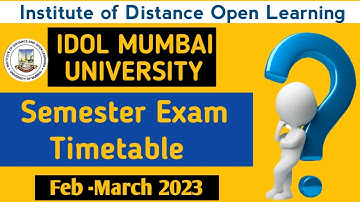 IDOL Semester Exam Timetable 2023|Mumbai University Idol Exam Timetable|