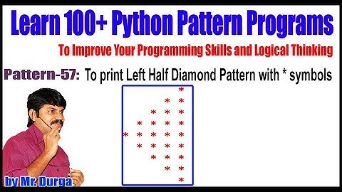 Learn 100+ Python Pattern Programs || Pattern: 57 To print Left Half Diamond Pattern with * symbols