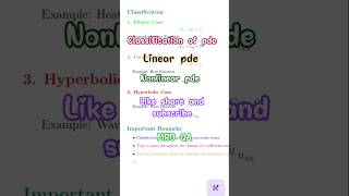 Classification of partial differential equation(PDE)| linear | Nonlinear PDF | #study #maths #viral