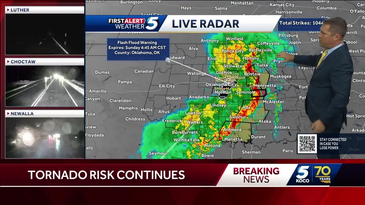 Storms continue to move across Oklahoma after overnight tornadoes - YouTube