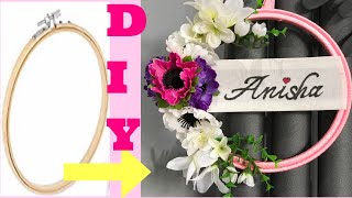 DIY- Embroidery hoop wreath | Diy wall decor | Diy room decorating ideas 🌸