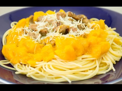 Espaguetis con Mango y Solomillo de Cerdo