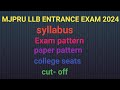 LLB ENTRANCE EXAM MJPRU