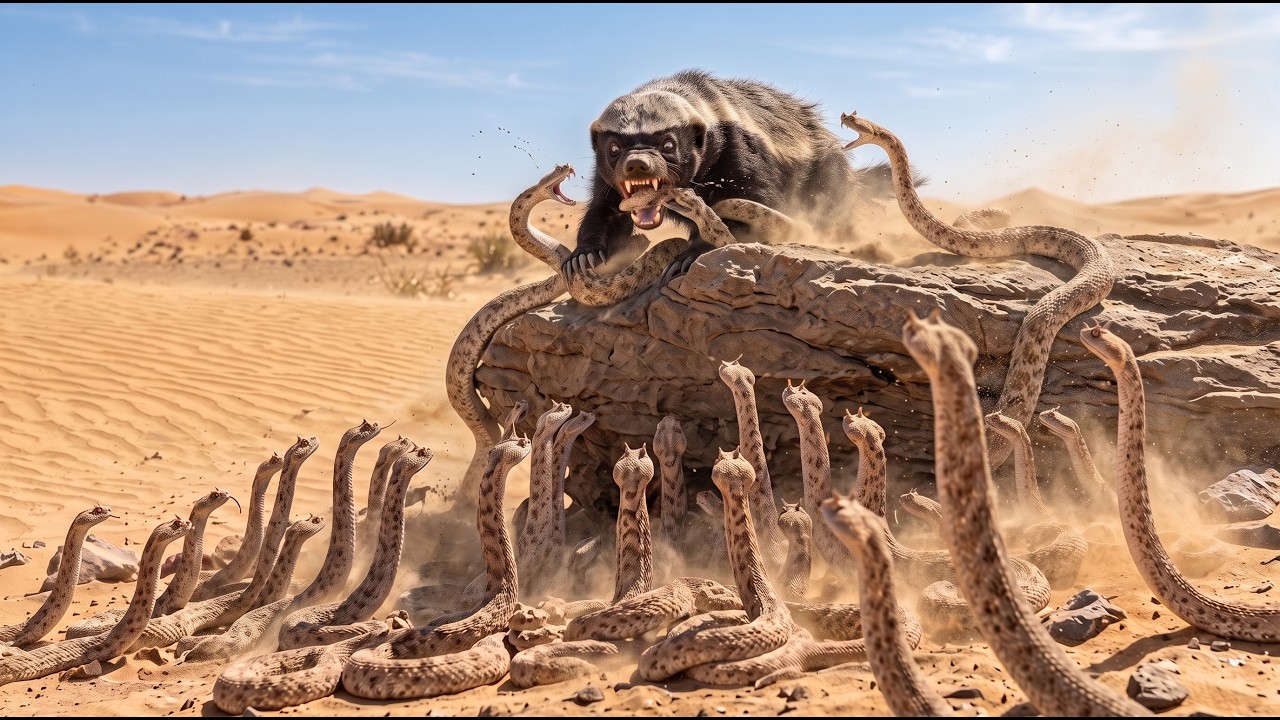 Honey Badger's Survival Strategy Against Venomous Snakes